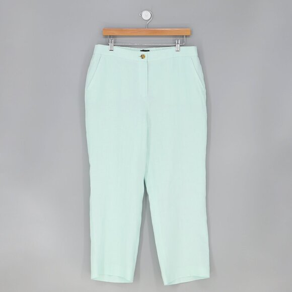TALBOTS 100% Linen Crop Pants in Light Cool Mint Size 10 - Picture 1 of 7